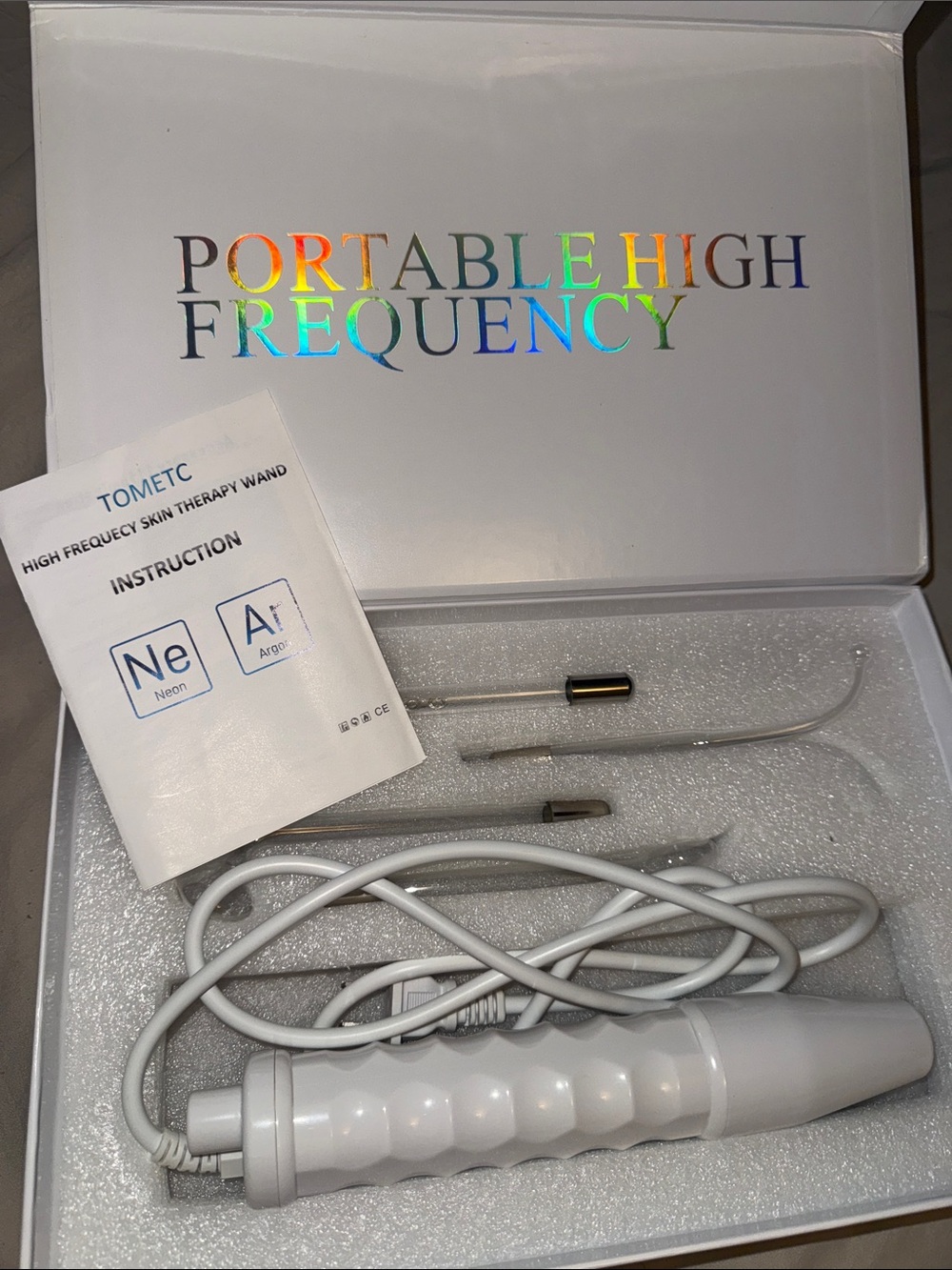 High Frequency Skin Therapy Wand - White